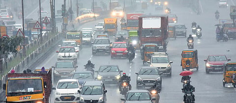 The Madipakkam High Road in Chennai flooded on Thursday | Ashwin Prasath