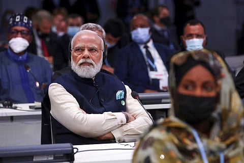 India's Prime Minister Narendra Modi attends the opening ceremony of the UN Climate Change Conference COP26 in Glasgow, Scotland. (Photo | AP)