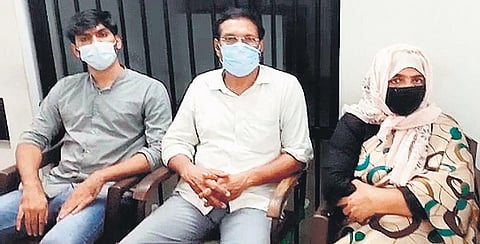 Muhammed Suhail (left), his father Yusuf and mother Rukia, who were arrested in connection with the suicide of Mofiya Parveen in Aluva | Express