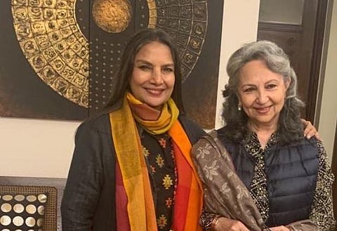 Shabana Azmi took to her Instagram and shared a picture with Sharmila Tagore (Photo | Instagram)