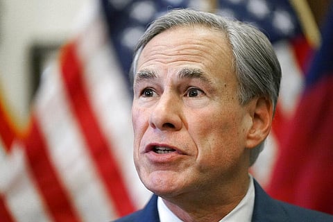 Texas Governor Greg Abbott speaks at a news conference in Austin (Photo | AP)
