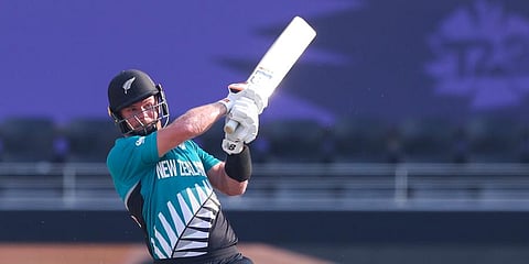 New Zealand's Glenn Phillips bats during the Cricket Twenty20 World Cup match between New Zealand and Scotland in Dubai, UAE. (Photo | AP)