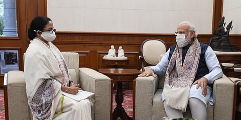 West Bengal CM Mamata Banerjee met PM Modi in Delhi. (File Photo | Twitter)