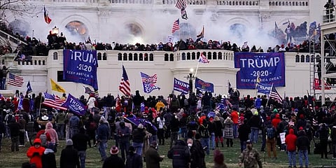 Violent protesters, loyal to President Donald Trump, storm the Capitol, January 6, 2021, in Washington. (Photo | AP)