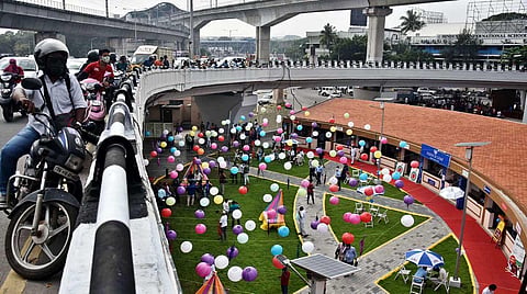 Kathipara Urban Square, developed by CMRL, was launched by Tamil Nadu CM MK Stalin on Thursday. (Photo | P Jawahar, EPS)