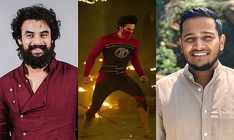 Tovino Thomas (L) and Basil Joseph (R) speak about Minnal Murali. (Photo| Cinema Express)
