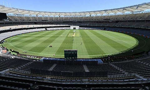A general view of the Perth Stadium on December 13, 2018, ahead of the second cricket Test match between Australia and India. (File Photo | AFP)