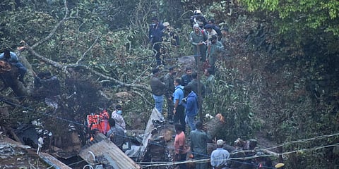 An IAF Mi-17V5 helicopter, with CDS Gen Bipin Rawat on board, met with an accident today near Coonoor. (Photo| U Rakesh Kumar, EPS)