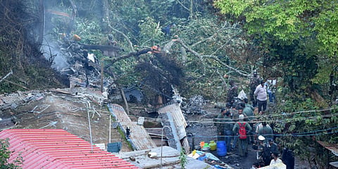 An IAF Mi-17V5 helicopter, with CDS Gen Bipin Rawat on board, met with an accident today near Coonoor. (Photo| U Rakesh Kumar, EPS)