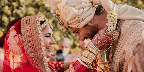 Katrina Kaif (L) and Vicky Kaushal got married at a luxury hotel in Sawai Madhopur. (Photo| Instagram)