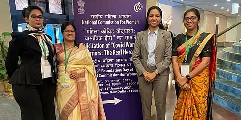 Four women IPS officers from Maharashtra were conferred the 'COVID Women Warrior' award. (Photo| Twitter/ @TejaswiSatpute)