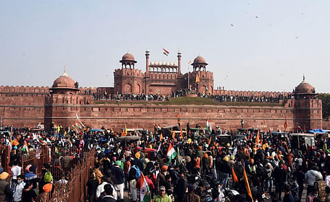 On this day 71 years later, an attempt was made to desecrate the symbol of Indian Sovereignty — the Lal Quila. (Photo | Parveen Negi, EPS)