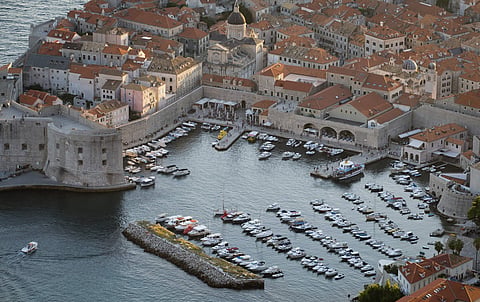 The harbour in the old town of Dubrovnik from a hill above the city. (File photo| AP)