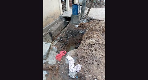 The road at 17th E Main, 2C Cross was dug up to locate the source of the water contamination | Express