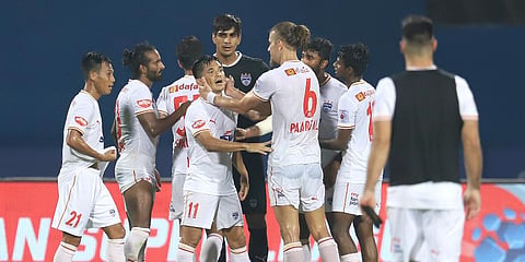 Sunil Chhetri inspired the Blues to a stunning 4-2 win over Mumbai City FC. (Photo | ISL Media)