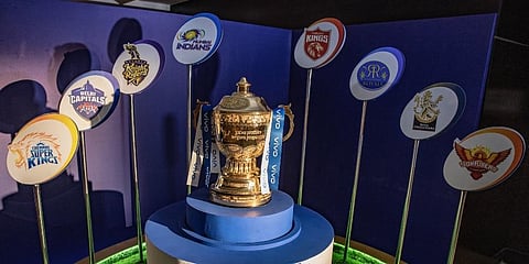 The Indian Premier League 2021 trophy. (Photo | Twitter/@IPL)