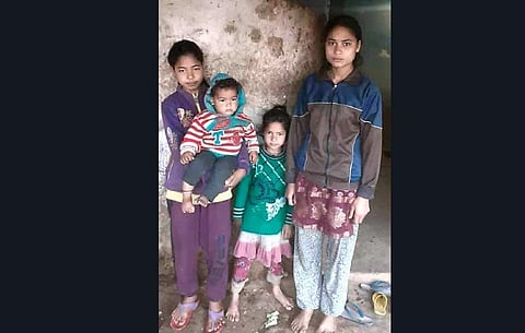 The daughters of Alam Singh Pundir who lost his life in February 7 flashfloods. (Photo | Special arrangement)