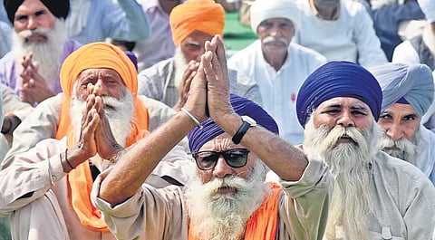 Farmers have been camping at Ghazipur border in New Delhi for over five months for their agitation against three new farm laws. (File Photo | Parveen Negi, EPS)