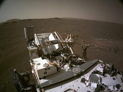 This NASA photo shows images from NASA’s Mars 2020 Perseverance rover of its new home in Jezero Crater (Photo | AFP)