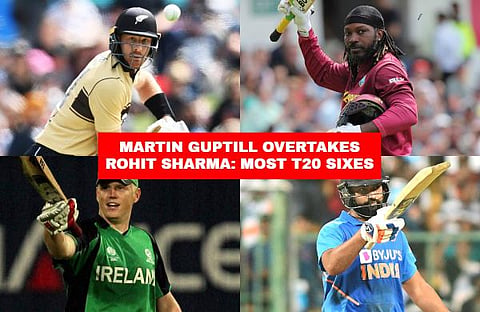 New Zealand batsman Martin Guptill broke India opener Rohit Sharma's record of most sixes in the shortest format of the game when he whacked eight maximums to announce his return to form. Check out the top 25 cricketers who have hit the most numbers of si
