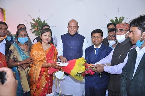 The Defence Minister had painstakingly kept his visit a secret from the family to surprise them. (Photo | EPS)