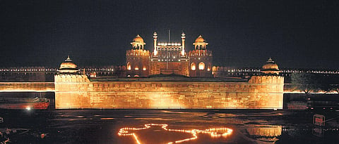 An illuminated Red Fort in New Delhi. (File Photo | Anil Shakya, EPS)