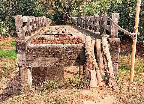 The incomplete approach road from one of the villages in Nuagaon panchayat.