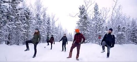 Bhangra lessons in snow -- Canadian style. (Photo| screen grab)