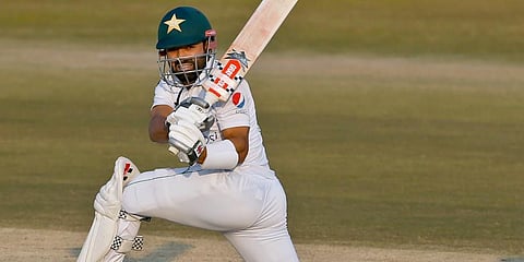 Mohammad Rizwan bats during the third day of the second cricket Test match between Pakistan and South Africa at the Pindi Stadium in Rawalpindi. (Photo | AP)