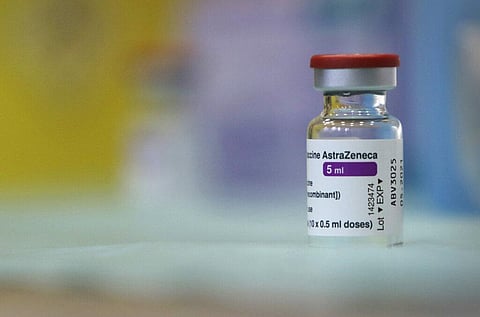 A vial of the Oxford-AstraZeneca vaccine against COVID-19 at a hospital in Sofia, Bulgarian. (Photo | AP)