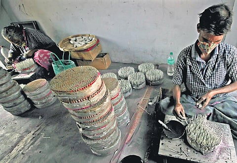 Work in progress at a fireworks factory  in Nallur near Sivakasi (File Photo | KK Sundar, EPS)