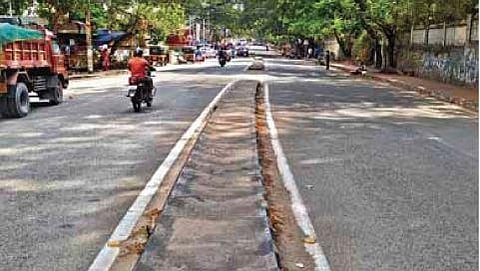 The poorly laid stretch near Vellayambalam junction