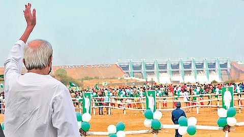 CM Naveen Patnaik waving at the public in Khariar on Wednesday | Express