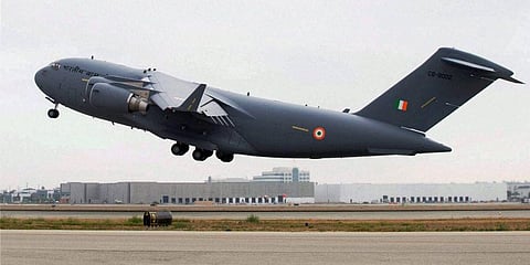 A  C-17 heavy lift transport aircraft of the IAF. (File Photo | PTI)