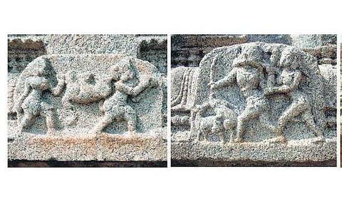 Tribal hunting reliefs, masterpieces of Vijayanagara art