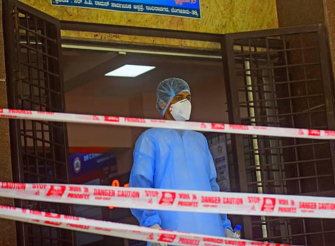 A health worker at a COVID care centre in Bengaluru ( File photo | EPS)