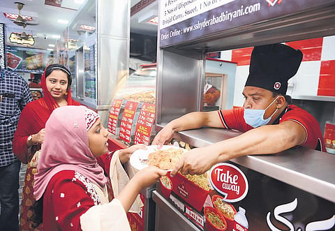 The SS Hyderabad Biryani outlet in Brindavan Street is SS Biryani’s 34th branch. | Debadatta Mallick