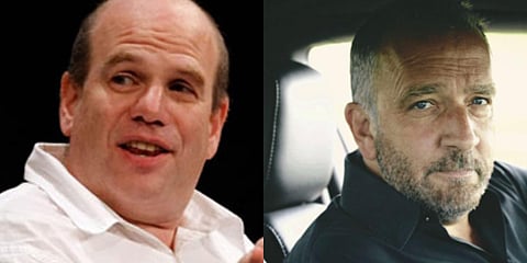 Writers David Simon (L) and George Pelecanos