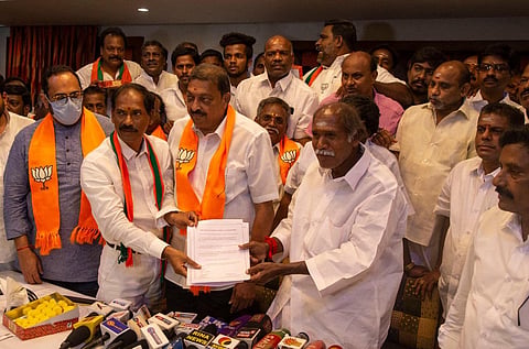 N Rangasamy said the alliance would emerge victorious and pave the way for growth and development of the UT (Photo | G Pattabi Raman, EPS)