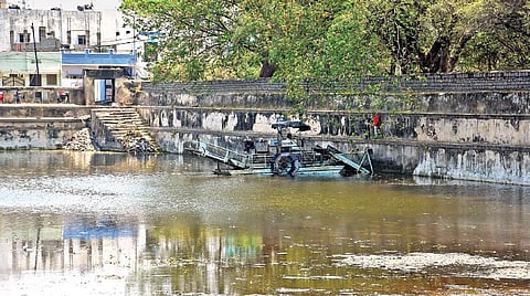 GHMC authorities undertake restoration work at the 500-year-old Katora Houz | RVK Rao