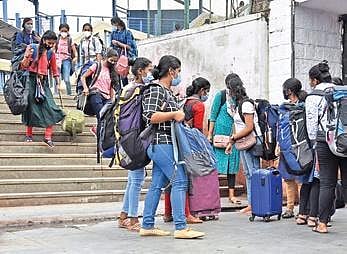 Students heading back home by train in Bengaluru; image used used for representative purposes only