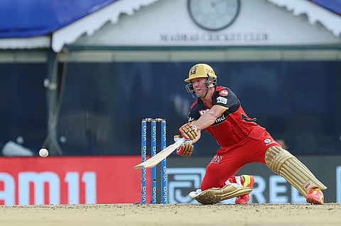 AB de Villiers of Royal Challengers Bangalore plays a shot. (Photo | PTI)