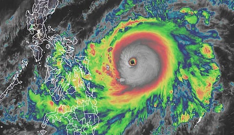 Super Typhoon Surigae satellite image on Saturday. (Photo | NOAA)