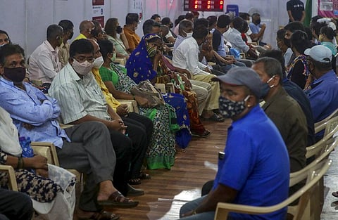 Indian's wait to receive vaccine for COVID-19 at a vaccination center in Mumbai, India, Sunday, April 18, 2021. (Photo | AP)