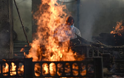 A fire broke out in the intensive care unit on the second floor of the four-storeyed Vijay Vallabh Hospital at Virar in the early hours of Friday, in which five women and eight men died. (Photo | PTI)