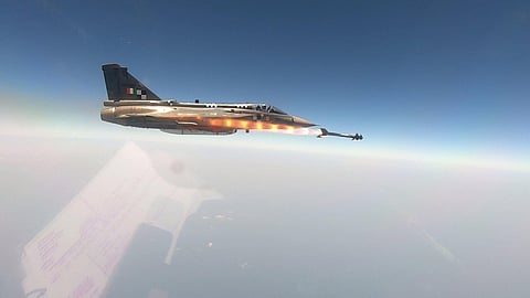 Extensive missile carriage flight tests were conducted at Bengaluru to assess integration of the missile with the aircraft systems on board the Tejas. (Photo | Twitter)