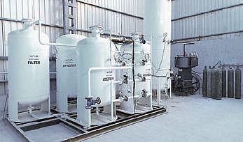 Rajesh Aggarwal's Akash plant in Bhimpura is only producing all kinds of gas materials. (Photo| EPS)