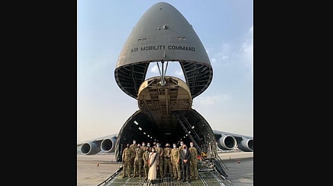 The first shipment of COVID supplies arriving from the US in India. (Photo | @USAndIndia)