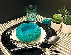 Bread bowl that's blue in color