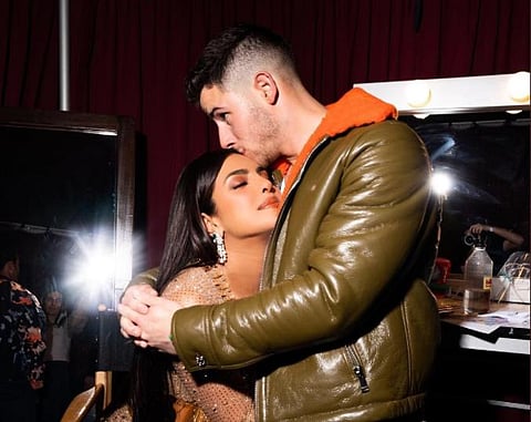 Nick Jonas and Priyanka Chopra Jonas pose for a picture backstage at the Billboard Music Awards (Photo | Nick Jonas, Twitter)
